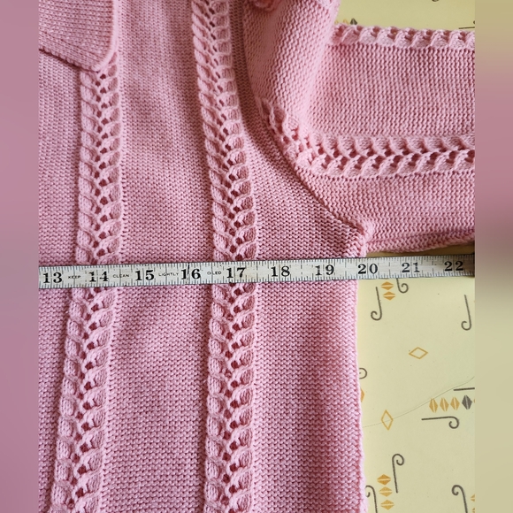 Vintage 60's - 70's Pink Cardigan Sweater - Picture 10 of 11